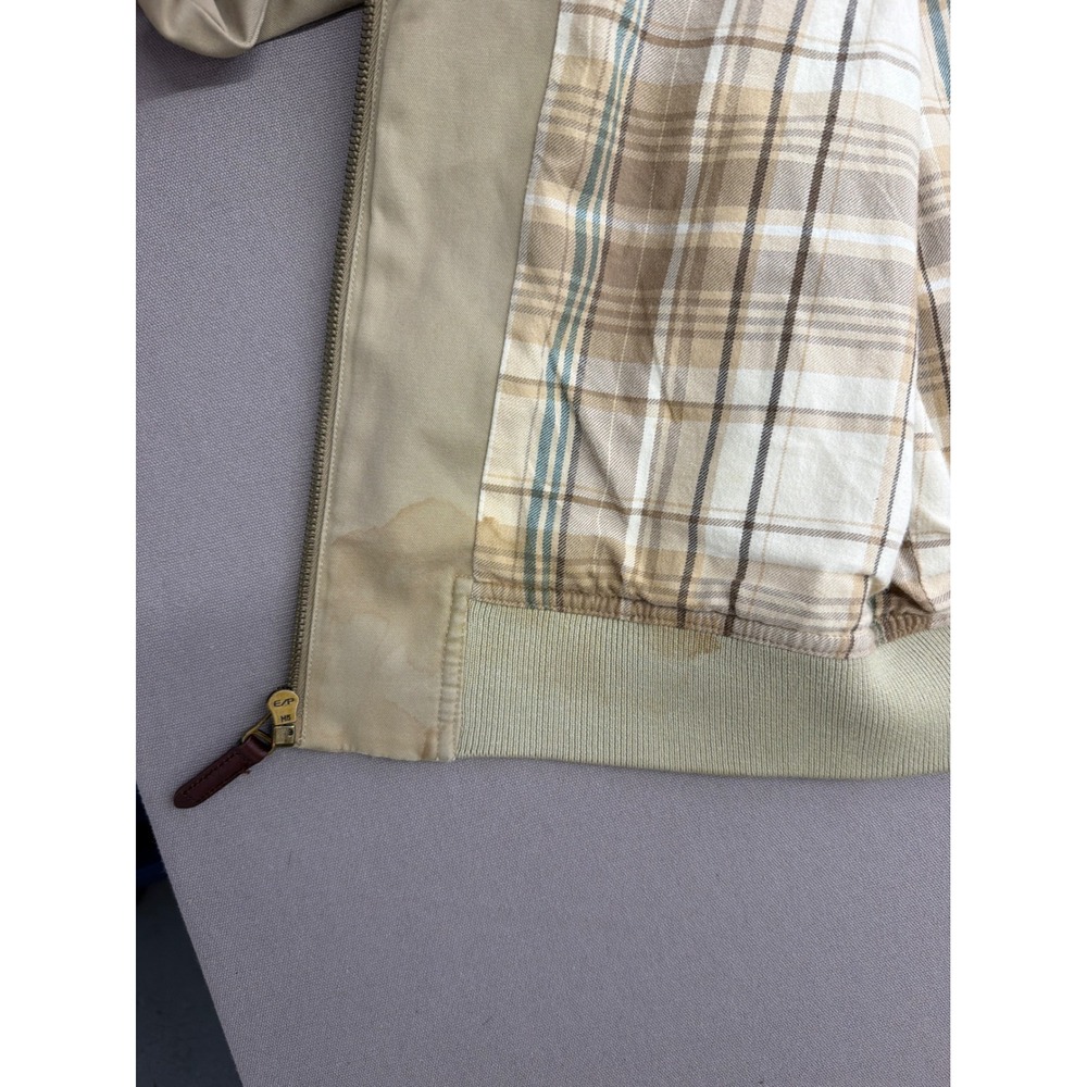 Polo Golf Ralph Lauren Harrington Jacket Tan Khaki Plaid Lined Mens Medium - Picture 8 of 12